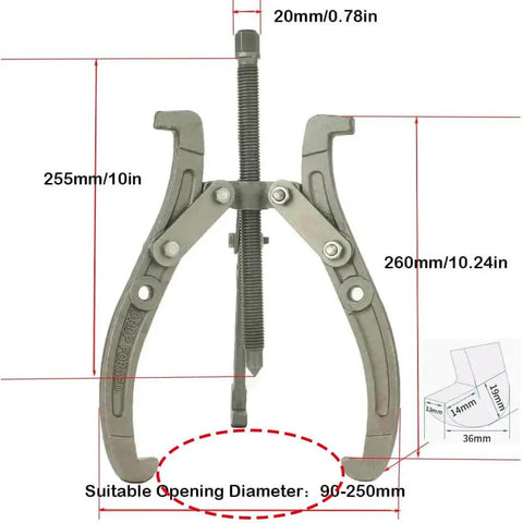 10 Inch Gear Puller Workhorse With 3 Jaw And 2 Jaw Convertible Design Reversible Jaws For Pulley Gear Bearing Flywheel Removal Bearing Puller Pro Grade For Automotive Repair And Industrial Maintenance