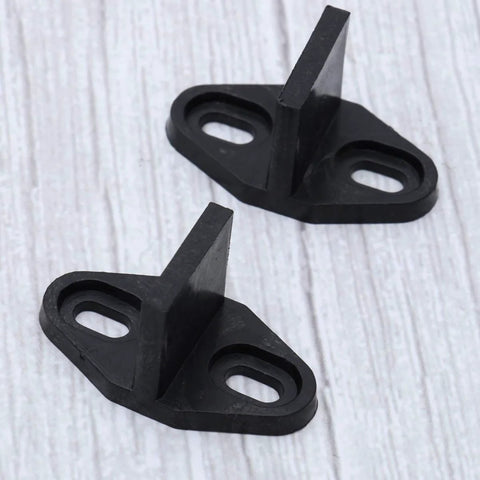 Set Of Two Sliding Barn Door Floor Guides - Adjustable Bottom Mount, Heavy Duty Floor Guides With Screws In Black Finish, top view