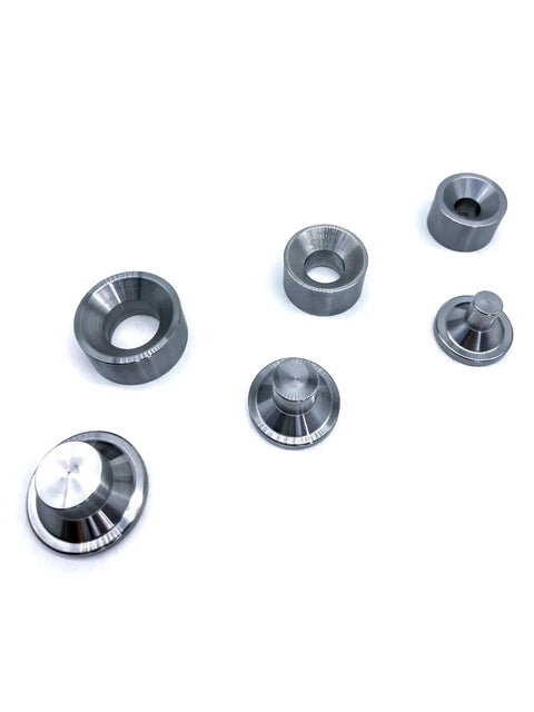 3 Piece Dimple Die Set For Metal Fabrication Includes 1/2 Inch, 3/4 Inch, And 1 Inch Dies CNC Machined From Premium Cr Steel