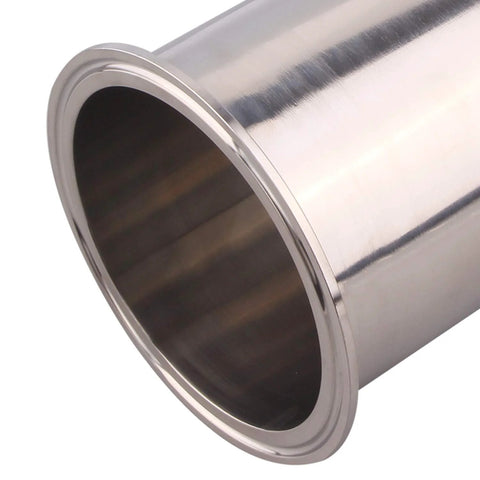 DERNORD sanitary spool tube with 4-inch tri-clamp flange, stainless steel 304 seamless round tubing, 8-inch length