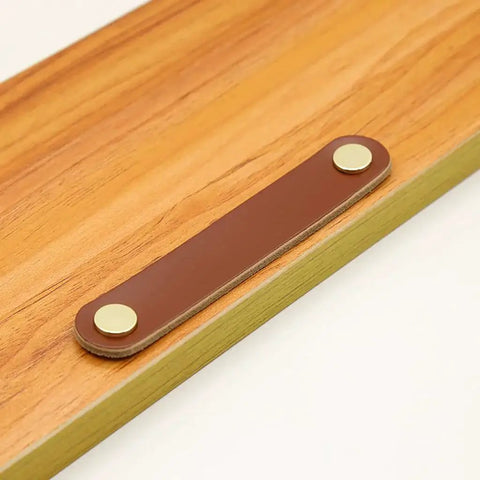 10 Pack Soft Genuine Leather Drawer Pulls Handles 5-1/2 Inch By 1 Inch with screws for wardrobe on wood surface