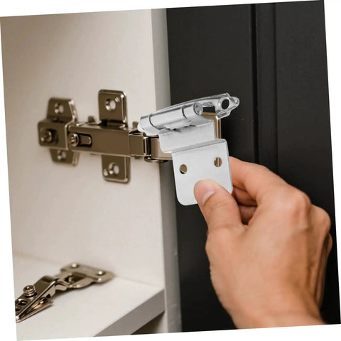 Person installing Super Smooth Self Closing Inset Cabinet Hinges Set 8 Pcs With High Load Capacity For Kitchen And Bathroom