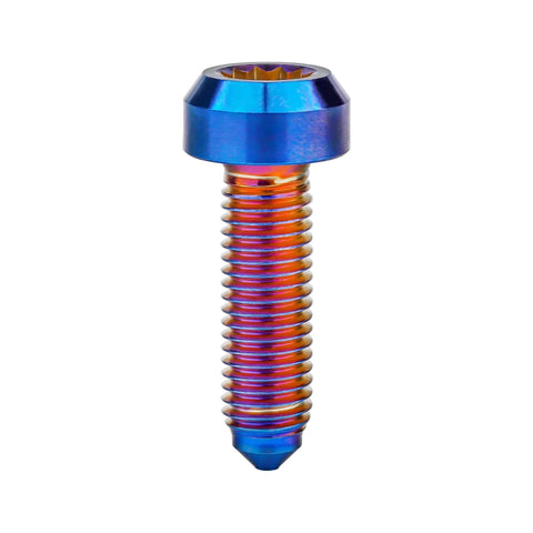 Titanium M7 24.5mm Pitch 1.0 Bolt Spline Socket Forged Head Split Rim Wheels Screws Pack of 4 (Burnt Blue)