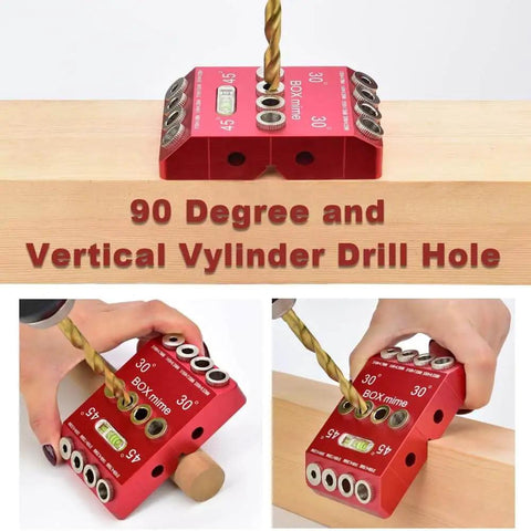 Angle Drill Guide Jig Made From Aluminum Alloy With Table Block Attachment for precise wood post drilling angles