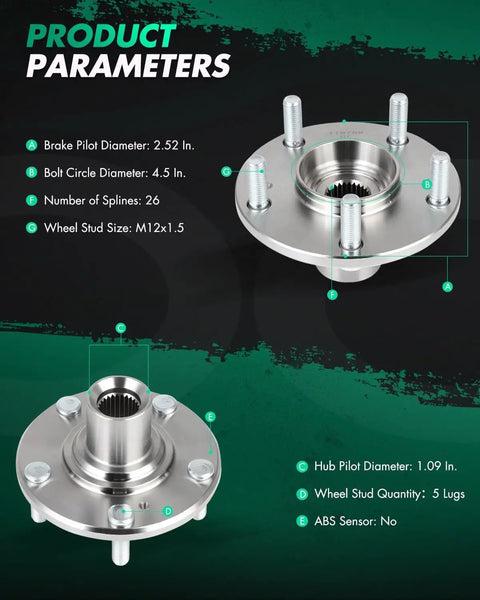 Front Wheel Hub And Bearing Assembly For Honda Civic 2006 2007 2008 2009 2010 2011 Direct Bolt On Replacement with parameters