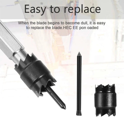 14 Pack Spot Weld Cutter Sets Double Sided 3/8 Inch HSS Drill Bits For Sheet Metal Removal With 1/4 Inch Arbor visible with components