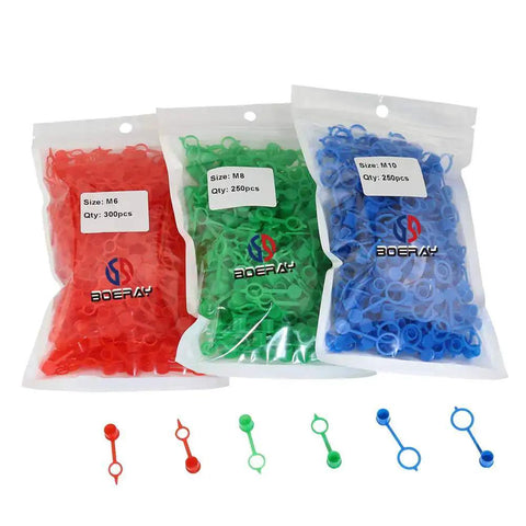 800 Pcs Zerk Fitting Dust Cover Caps Kit For M6 M8 M10 Polyethylene Plastic Red Blue Green Color Set Packaging