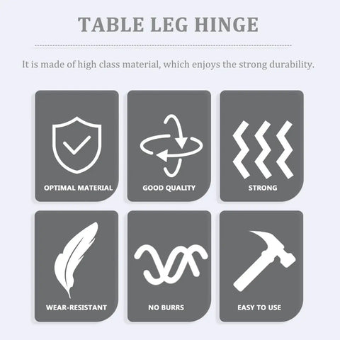 Features of 2 Pack Folding Table Leg Hinges for Beds and Furniture Support including optimal material, strong, easy to use design.