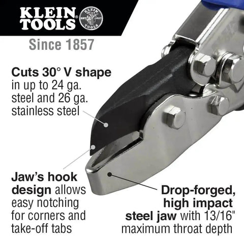 V Notcher For Ductwork And Sheet Metal Cutter For 30 Degree V Angles Heavy Duty Drop Forged Jaw With Throat Depth Thirteen Sixteen Inches