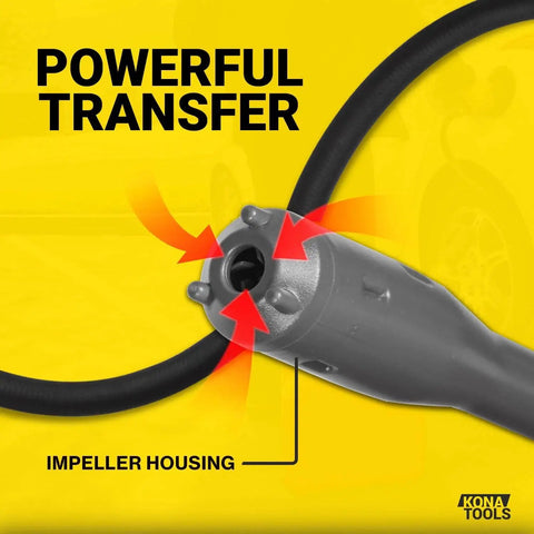 Portable Fuel Transfer Pump With Rubber Hose Battery Or USB C Powered Heavy Duty 4.3 Foot Hose Safety Nozzle Quick Transfer