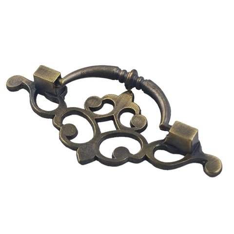 Antique bronze drop bail pull from the set of 4 vintage drop bail pulls cabinet handles for kitchen cabinets with 2.5 inch hole distance.
