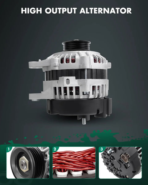 Replacement 90Amp 12V Four Groove Alternator for Hyundai Accent 2006 2009 1.6L Kia Rio Rio5 2006 2009 1.6L and Kia Sportage