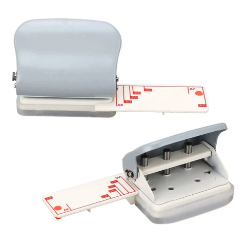 3 Hole Puncher For Loose Leaf Paper Portable Handheld Punch With Metal Build And Positioning Ruler 5 Sheet Capacity