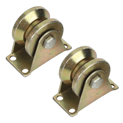 V Type Sliding Gate Roller Heavy Duty Steel Wheel Track, 2-pack, for Industrial Machines and Sliding Doors