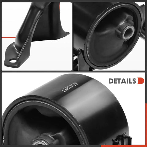 Close-up view of a 4 Piece Engine And Transmission Mount Set For Mitsubishi Outlander Sport 2011-2021 Lancer 2008-2017 RVR 2011-2021 2.0L 2.4L Replaces 5105511AE 68032586AF, showing metal construction of mounts.