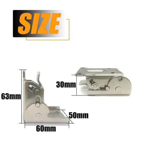 Adjustable Folding Table Hinges With 0 To 90 Degree Locking For Flexible Positioning, Zinc Alloy Support Brackets, size details