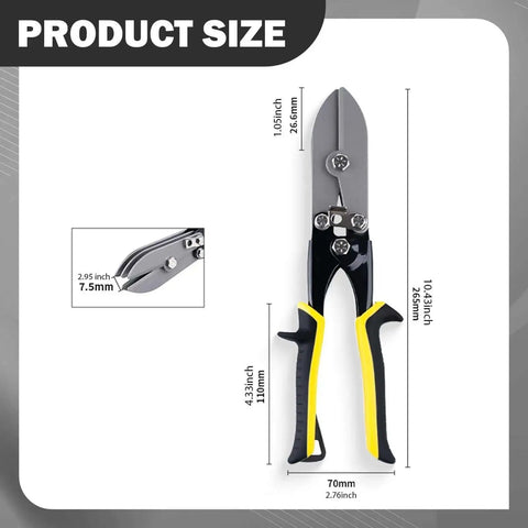 5 Blade Hand Crimper With Ergonomic Grip Non Slip Crimping Tool For HVAC Ducts And Pipes dimensions 26.5x7 cm black and yellow