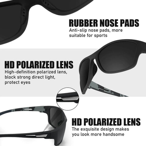 4 Pack Men Polarized Shades With UV Protection For Driving Sports And Outdoor Activities Lightweight TAC Lenses And Durable PC Frame