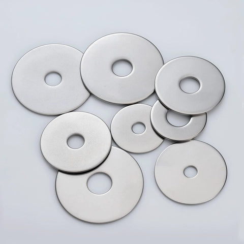 Fender washers set, 75 pcs, 1/8 in ID x 1 in OD, thickened 304 stainless steel