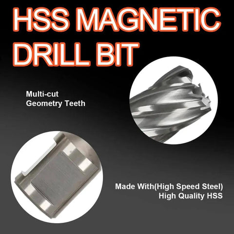 Beast Annular Cutter Set For Magnetic Drills, HSS magnetic drill bit close-up showing multi-cut geometry teeth and quality steel.