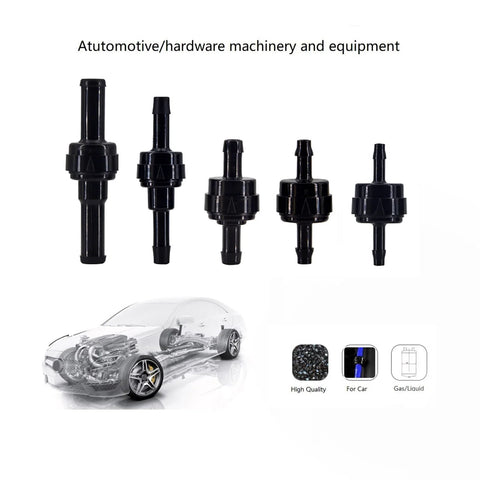 Automotive spring check valves, five-pack, PA66, high-temp & corrosion resistant, black plastic, 1/8–5/16 in (Amazon)