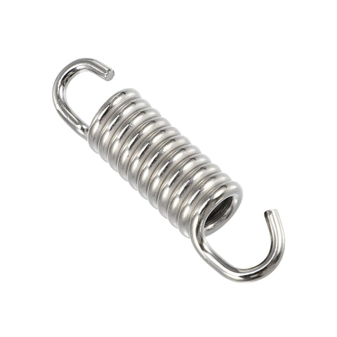 Stainless steel motorcycle exhaust pipe spring with hooked ends, 43 mm length