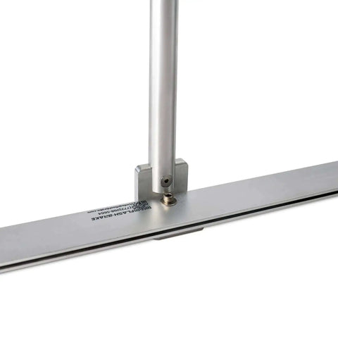 36in Flash Brake Standing Seam Roof Eave Edge Bender Tool With Bracket, lightweight 6061-T6 aluminum, close-up detail, USA made
