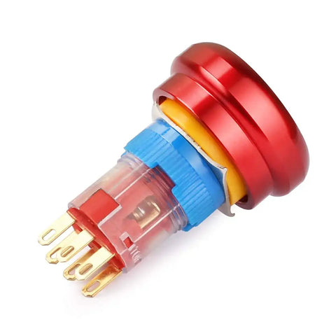 Metal Emergency Stop Push Switch With Self Locking Rotary Mushroom Cap, IP65 Waterproof, 5A 250VAC, side view