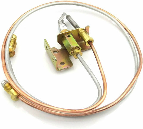 Amazon water heater pilot assembly with thermocouple and tubing for natural gas, copper tubing and mounting bracket.