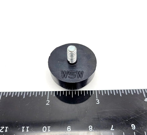 10-24 Thread Rubber Feet Bumpers 1 Inch Round Screw In Equipment Spacers With Galvanized Steel Stud Leveling Feet on ruler