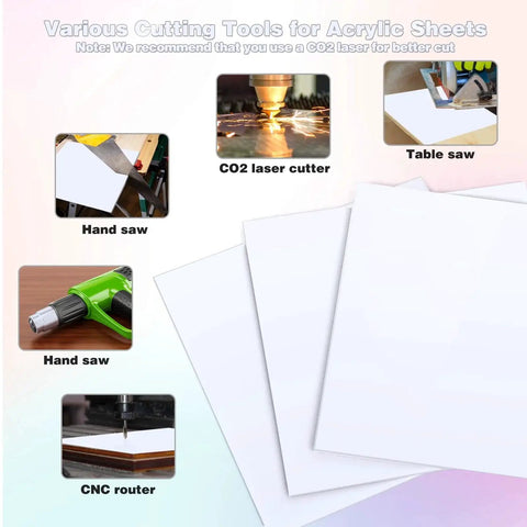 White Opaque Acrylic Sheets 3 Pack 8x8 Inches 1/8 Inch Thick 3mm Cast Acrylic For Laser Cutting And Engraving With Protective Paper On Both Sides