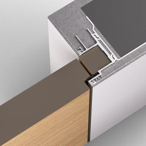 Interior Invisible Hidden Door With Handle Planum 0010 Primed Black Edge Hidden Frame 30 Inch By 84 Inch Right Hand Inswing detail