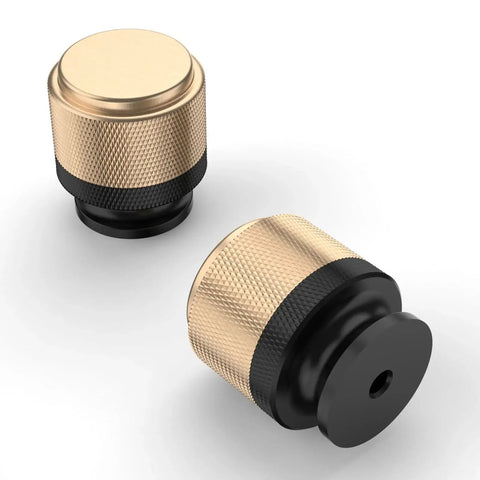 10 Pack Matte Black And Gold Knurled Cabinet Knobs For Kitchen Cabinets And Dressers Zinc Drawer Knobs