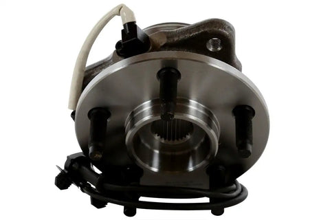 Front view of Front Wheel Hub Bearing Assemblies With ABS For Ford Ranger 2003 2009 Mazda B4000 2003 2010 Explorer 1995 2001 Mercury Mountaineer 1997 2001 Left And Right 2 Piece Set Plug And Play Sealed Design For Quiet Smooth Rotation OEM Quality Replacement, showing stud bolts and ABS wire.