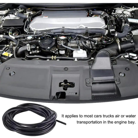 Car engine bay equipped with Hot Temp Silicone Vacuum Hose For Cars And Rigs 16.4 Feet Long Five Meters Inner Diameter One Eighth Inch