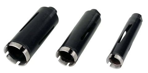 Dry Diamond Core Drill Bit Kit 1.5 To 2.5 Inch With SDS Adapters And Hex Adapters, Case Included, 3 Piece Concrete Masonry Set