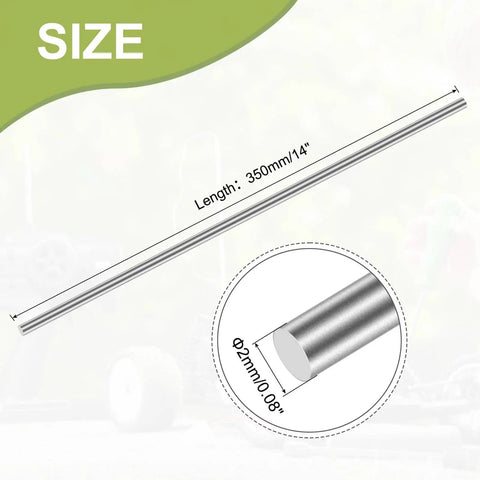 304 Stainless Steel Round Rod 2mm By 350mm 10 Pack Lathe Bar Stock Pro Grade For Industry And Metalworking Hobbyists DIY Craft Projects