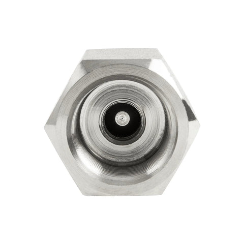 ChillWaves 304 stainless siamese check valve, 3/8 in NPT male x 3/8 in NPT female, front view
