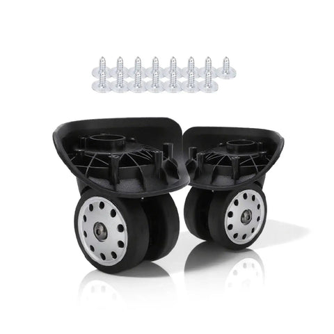 2 Pack Perforated 360 Degree Swivel Luggage Wheels Casters For Suitcases And Travel Trolleys Replacement Spinner Wheels Black