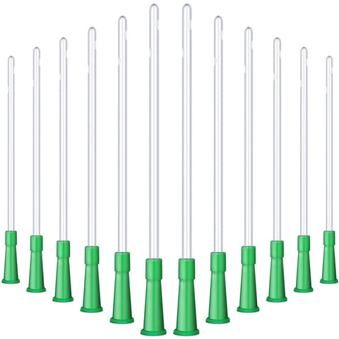12-pack Nuanchu clear PVC replacement tubing with rounded ends and green bases