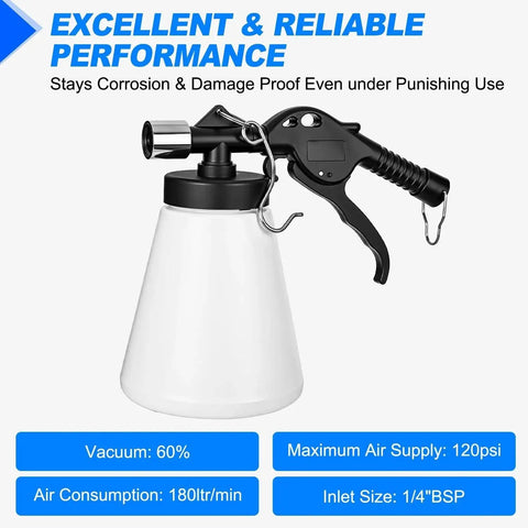 GOOACC 1L vacuum brake bleeder bottle with black pneumatic trigger pump and four adapters for automotive brake bleeding