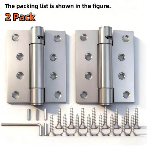 Two Pack Self Closing Door Hinges Four Inch Adjustable Heavy Duty Spring Hinges For Auto Close Doors Universal Fit