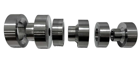 Heavy Duty 11 Piece Commercial Grade Dimple Die Set For Sheet Metal Forming Includes Dies From One Half Inch To Three Inches CNC Machined From Premium SAE 8620 Steel For Precise And Durable Dimpling Across Thin And Thick Metals