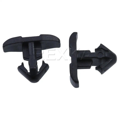 Hood Seal Retainer Clip For Toyota And Lexus 65487-60010 Replacement, black nylon, head 5x13mm, stem 7mm diameter, 8mm length.