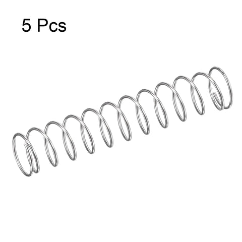 uxcell compression spring, 304 stainless steel, 10mm OD, 0.7mm wire, 9mm compressed, 50mm free length, 5pcs, silver