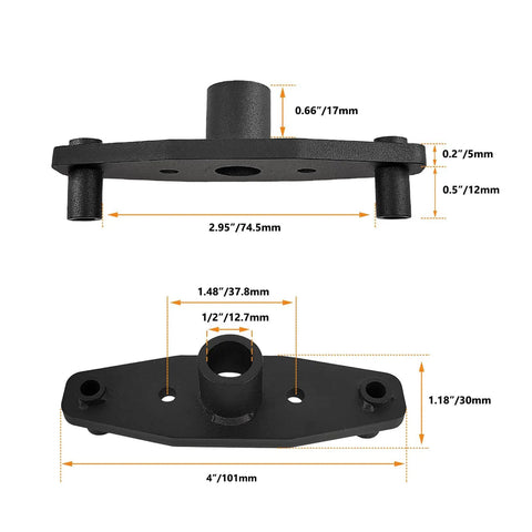 Pro Dowel Jig Kit For Floating Shelf Brackets Self Centering Drill Guide For Straight Holes showing dimensions