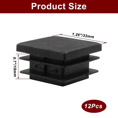 12 Pack One And One Quarter Inch Square Plastic End Caps And Plugs For Square Tubing Posts Chairs And Furniture Durable 32mm Square Tube Caps