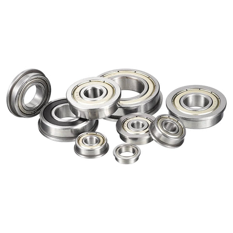 HiPicco FR4-2RS flanged ball bearing, 1/4 in ID x 5/8 in OD, chrome steel, double rubber sealed, pre-lubricated, set of 4