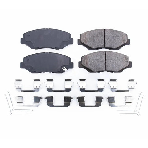 PowerStop front ceramic brake pads with installation hardware, 4-pad set