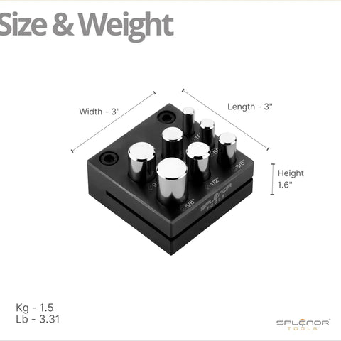 Round Disc Cutter Kit For Jewelry Makin And Metalwork, Five Die Sizes From 12.7mm To 25.4mm, heavy-duty steel construction